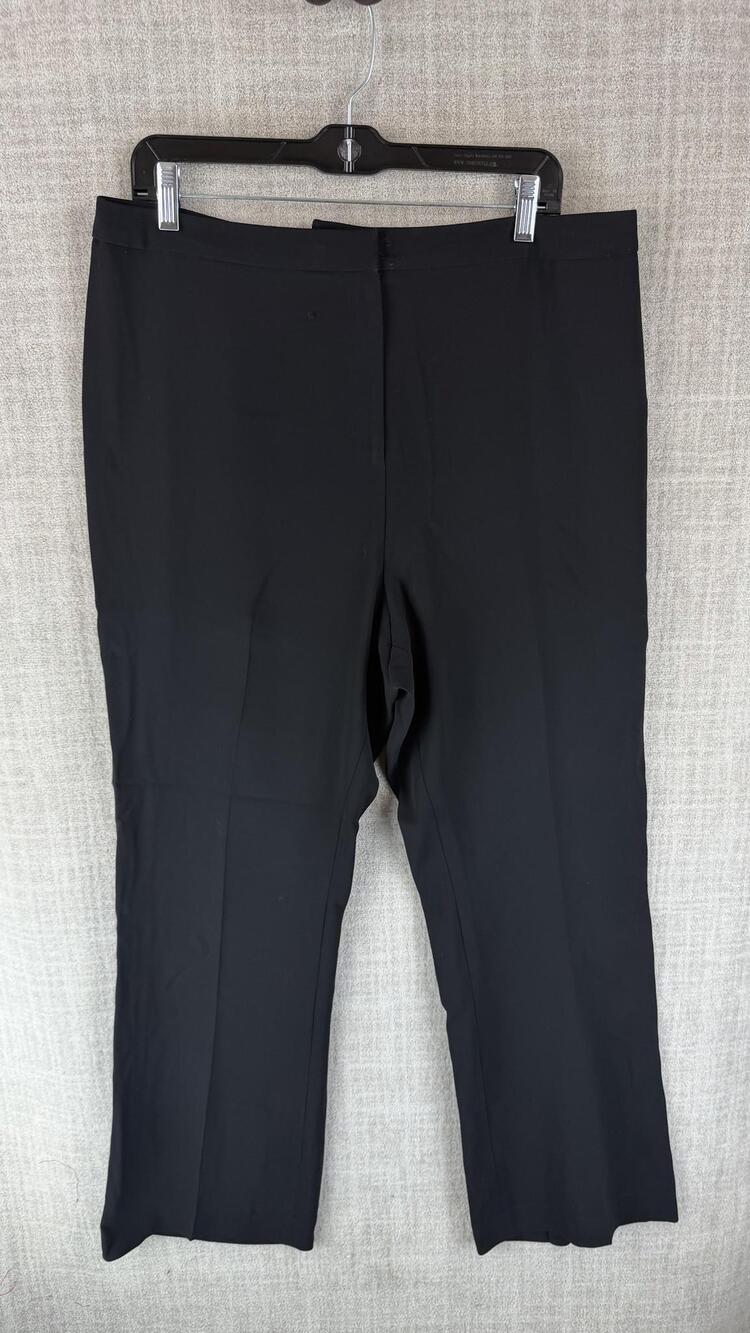 Kasper Pants Womens 16 Black Straight Lined Dress Zip Button 31 Inseam